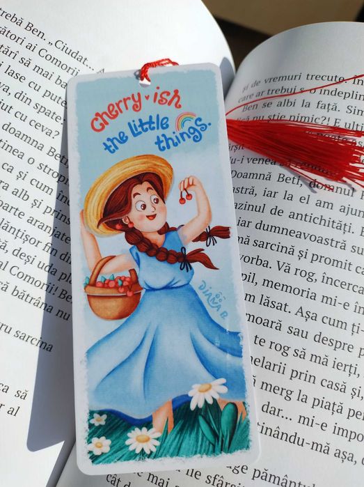 Semn de carte copii, laminat, ilustratie handmade