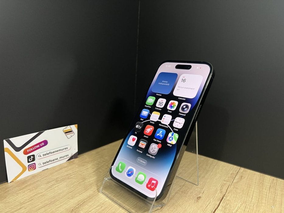 iPhone 14 Pro 128Gb Space Black Second-Hand Foarte Bun 3 ani garanție,
