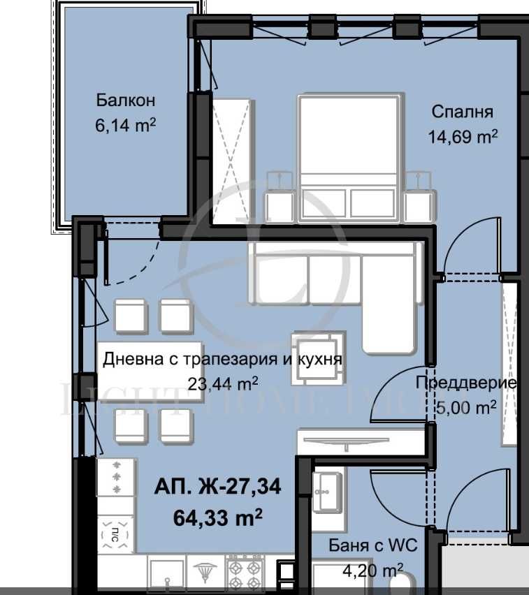 Реф. 2199 Двустаен Апартамент / Христо Смирненски