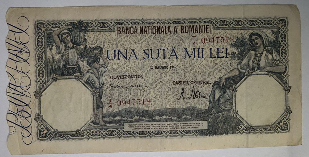 Vand un lot format din mai multe bancnote vechi romanesti