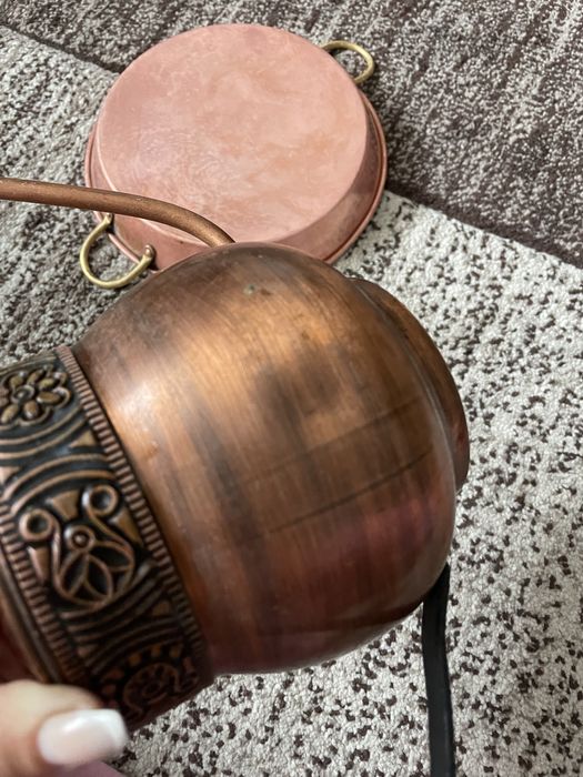 Stropitoare Ibric cupru hand made antique cu tavita