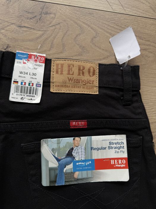 Blugi WRANGLER Hero Negru Barbati | Marime 34 x 30 (Talie 86 cm)