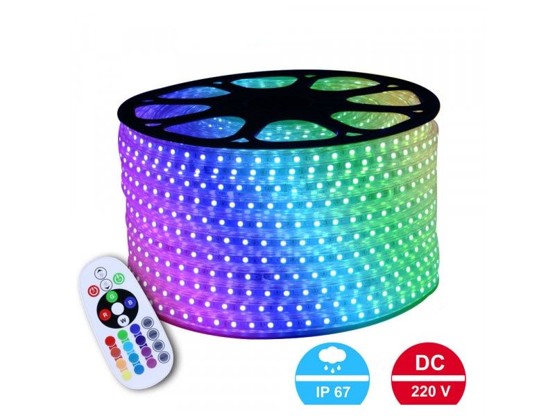 Лента светодиодная, разных цветов на 220 вольт самоклеющаяся, неон.