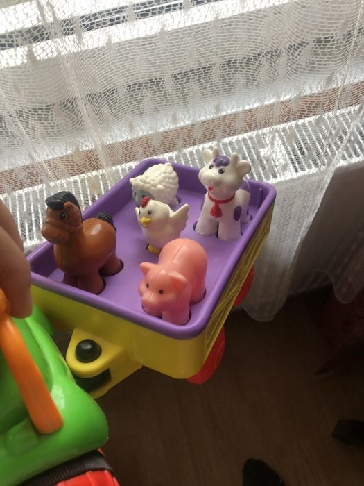 Tractoras ferma+remorca animale cu sunete
