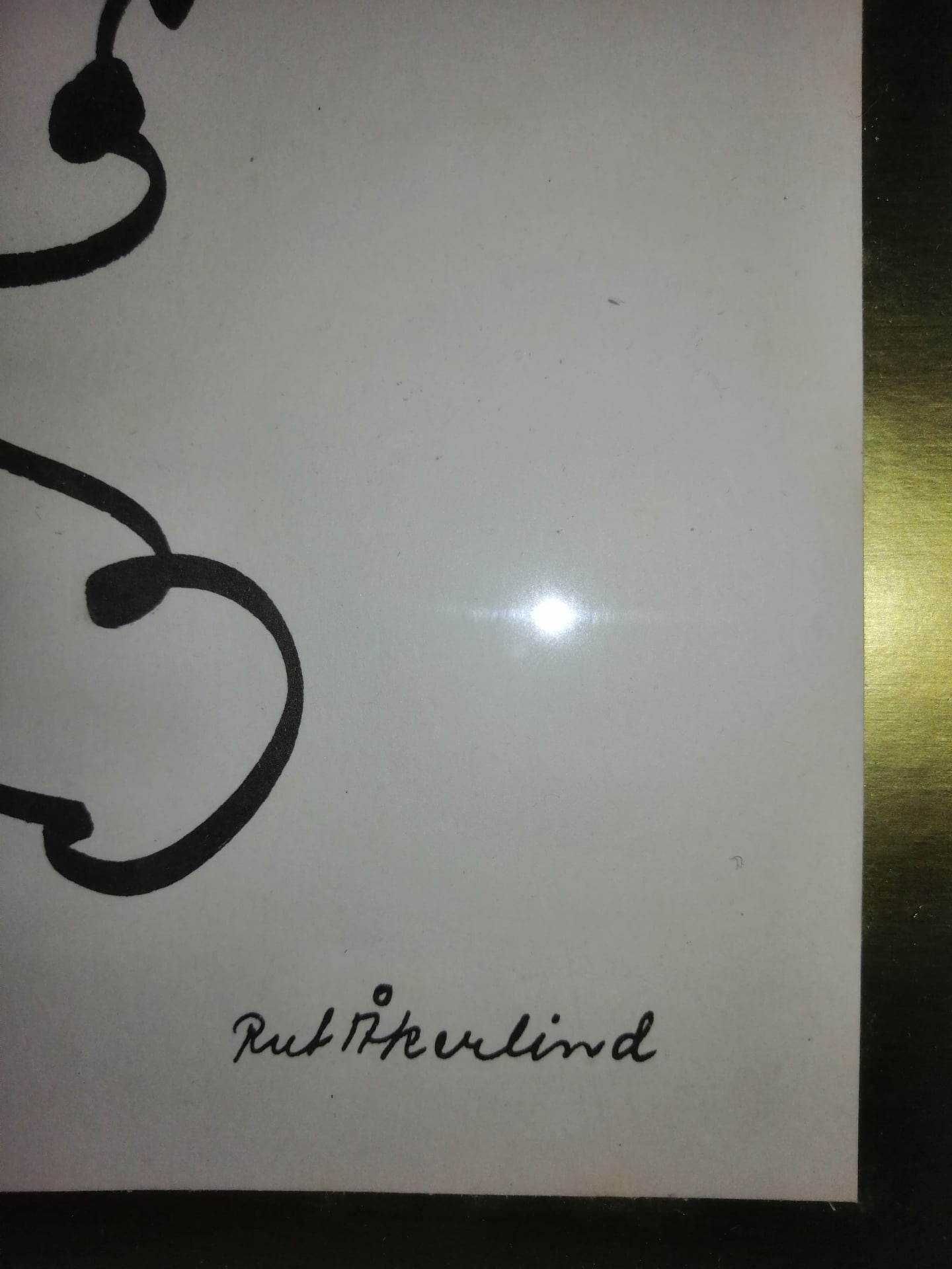 Tablou desen abstract RUT AKERLIND desen dintr-o linie Suedia rama