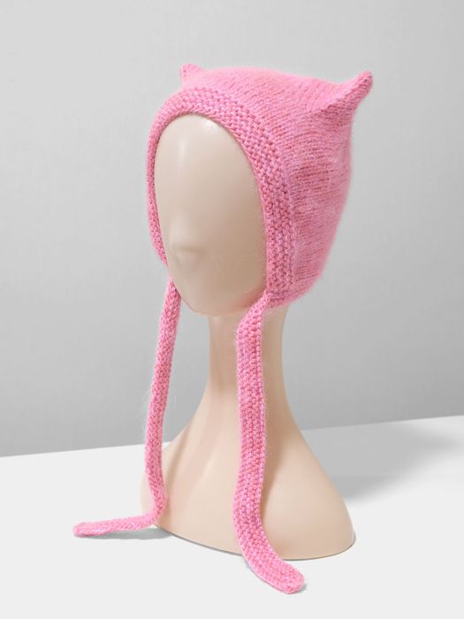 Шапка вязанная, коточепчик