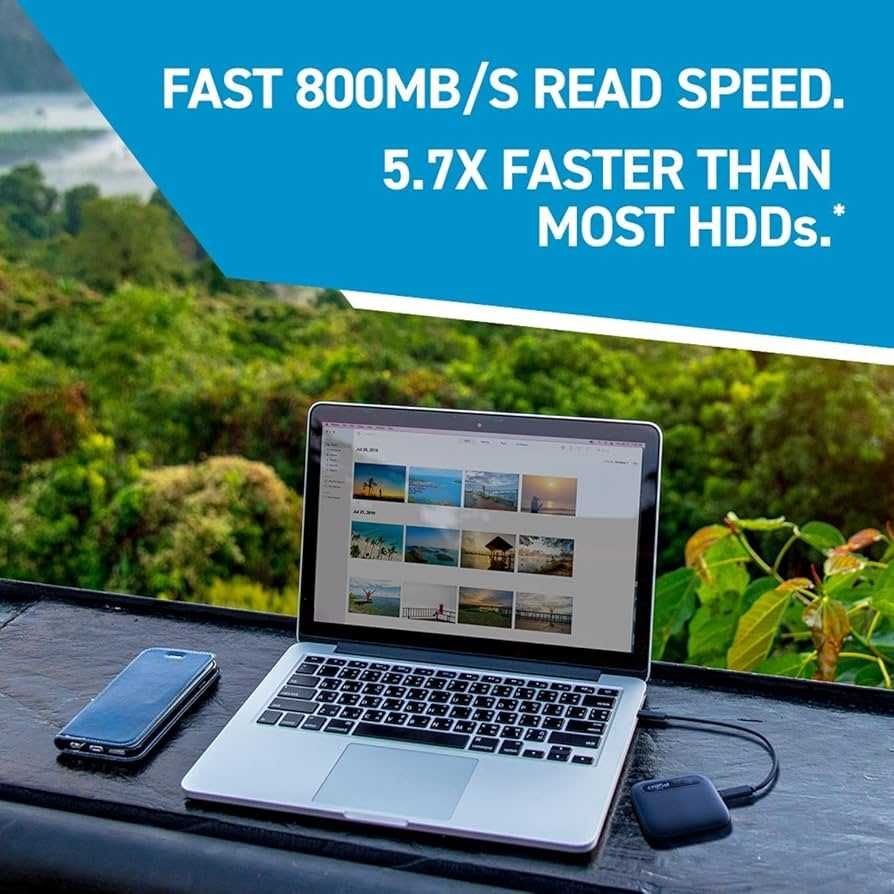 Внешний SSD Crucial X6 Portable 2TB 800 МБ/с Type-C. Есть доставка