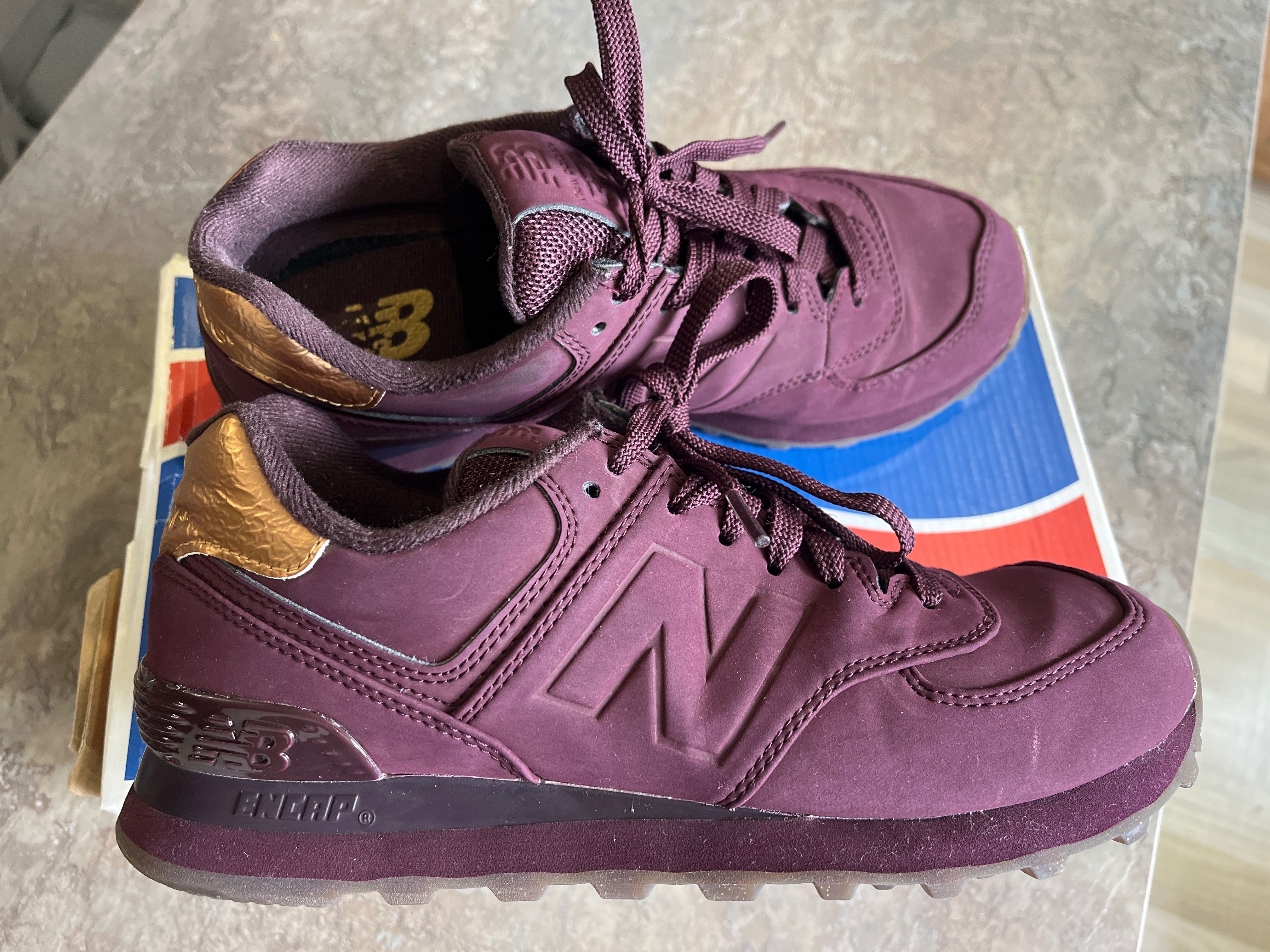 New Balance 574 37.5 бордо маратонки