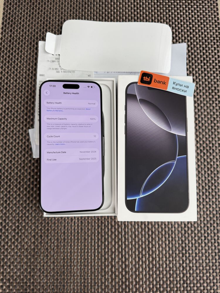 НОВ! 256•iPhone 16 Pro max*ЛИЗИНГ 80лв/м айфон 16 про макс 256