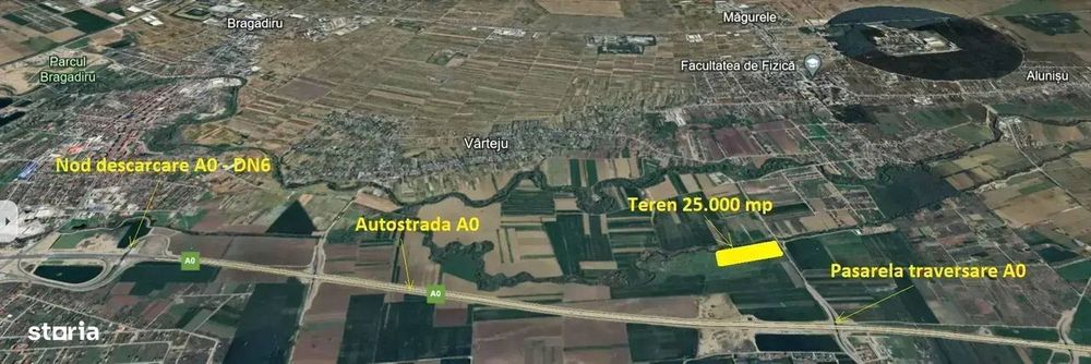 Teren 25.000 mp pentru Dezvoltare Industriala/Rezidentiala