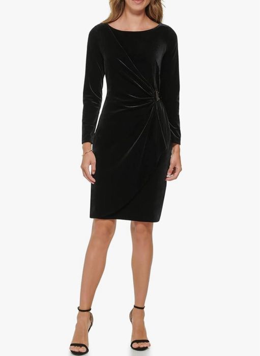 Женское бархатное платье «DKNY» (Цвет: Noire)