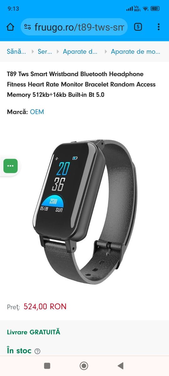 Smartband T89 brățară Smart