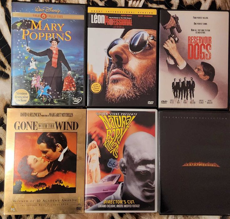 Mary Poppins, Reservoir Dogs, Gone With The Wind, Natural Born Killers