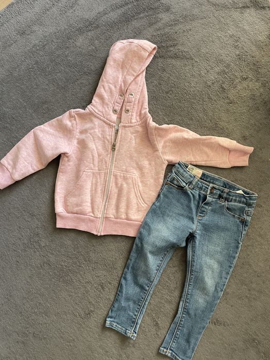 Дънки Zara и суитшърт за момиче 92 размер