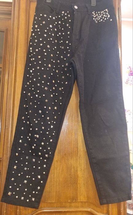 Blugi cu tinte,  marimea L, material elastic