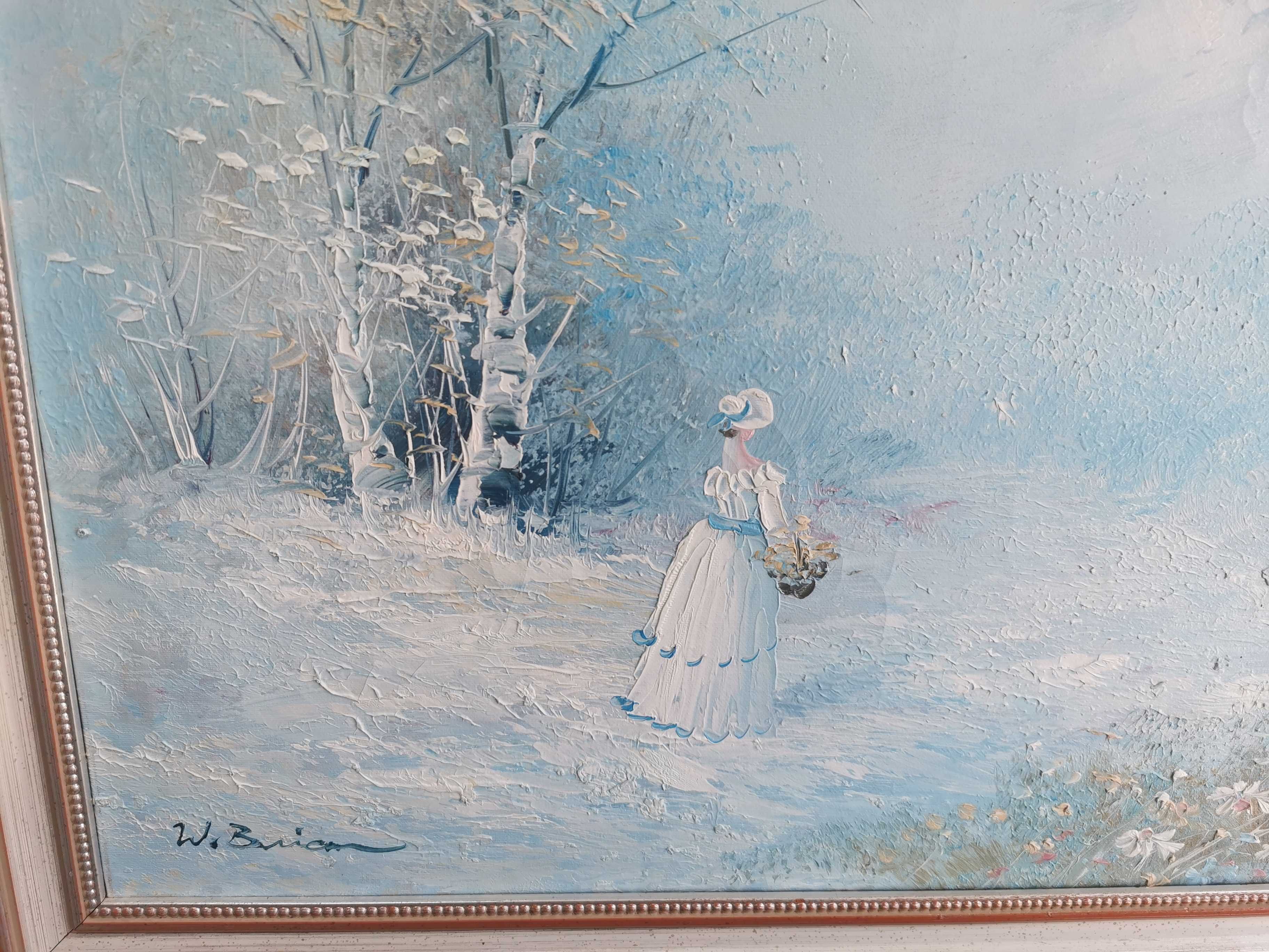 Маслена картина - жена с кошница