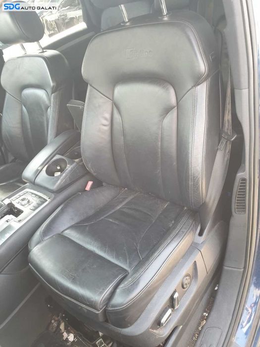 Interior 7 Locuri Piele Neagra cu Incalzire Scaune Fata Stanga Dreapta Bancheta Spate Audi Q7 Facelift 2007 - 2015 [C6339] [C6340] [C6341] [C6417]