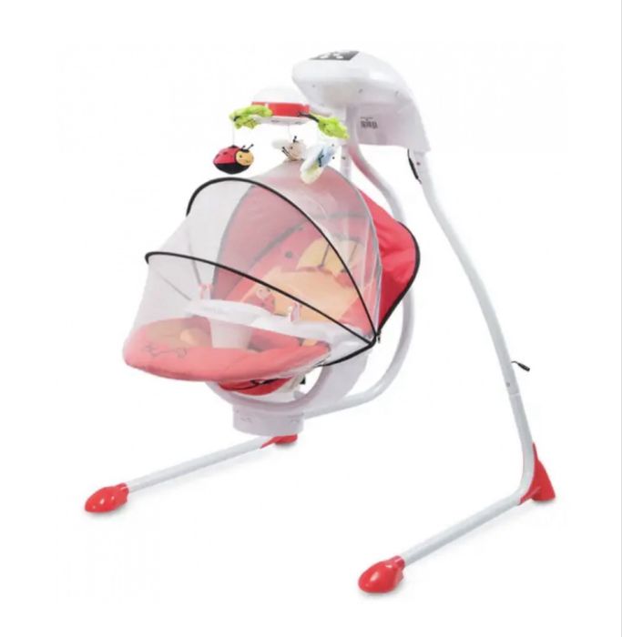 Електрически шезлонг и люлка Caretero - Bugies, Red