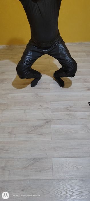 Кожен мото панталон
