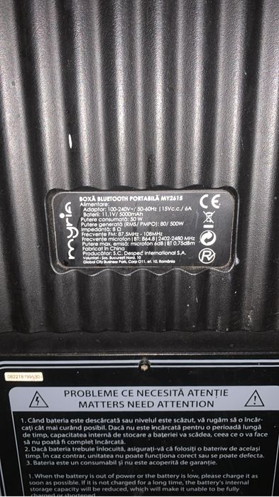 Vand sau schimb boxa portabila myria 2615