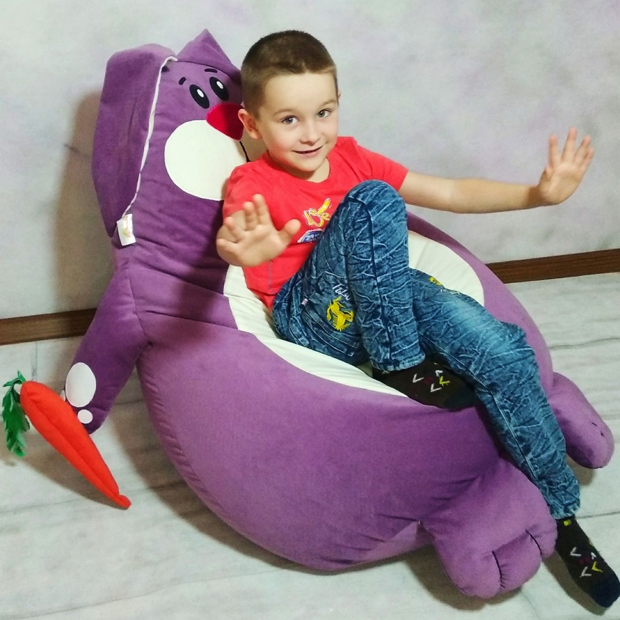 Кресло игрушка Кролик, Зайчик. Кресло мешок бин-бег бинбэг пуф beanbag