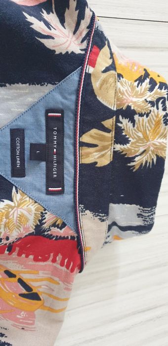 Tommy Hilfiger Cotton/ Len Mens Size L ОРИГИНАЛ! Мъжка Ленена Риза!