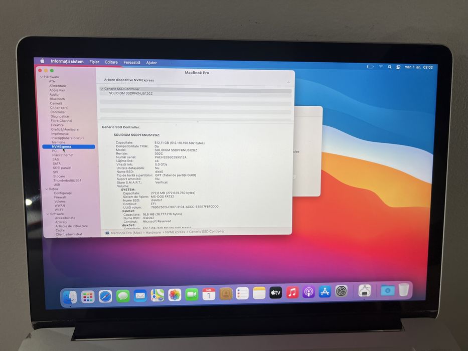 MacBook Pro 15 Retina i7 512GB 16GB Baterie noua