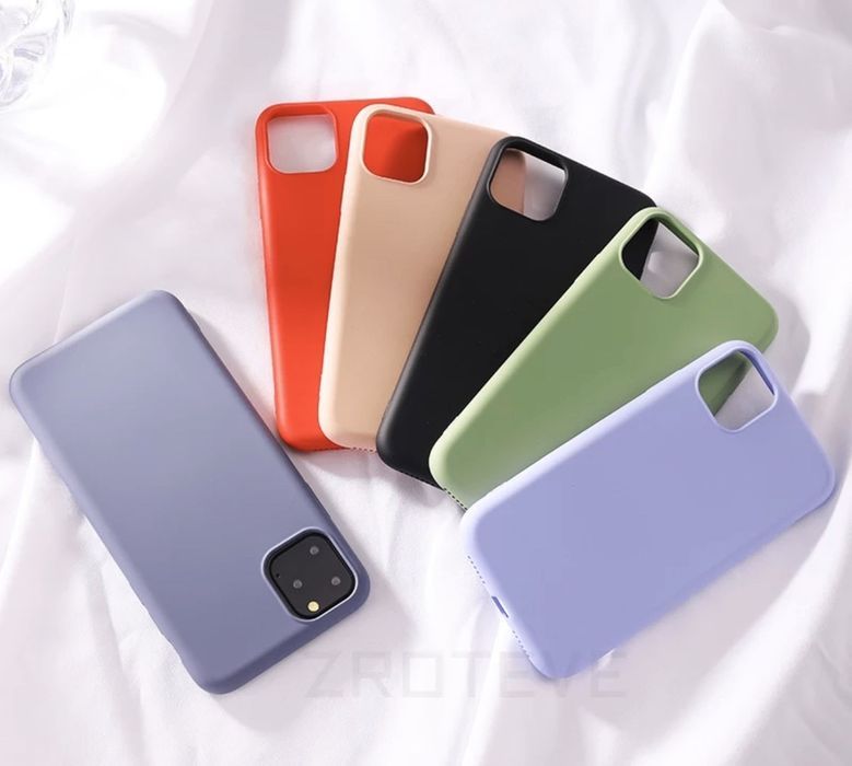 Husa slim anti-aderentă cu microfibra pt iPhone 11, 11 Pro, 11 Pro Max