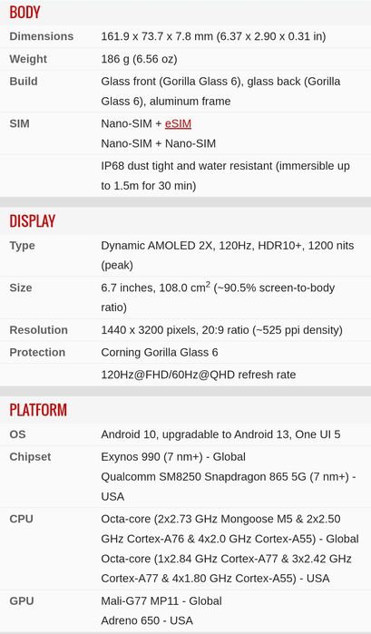 Samsung Galaxy S20 plus 128GB