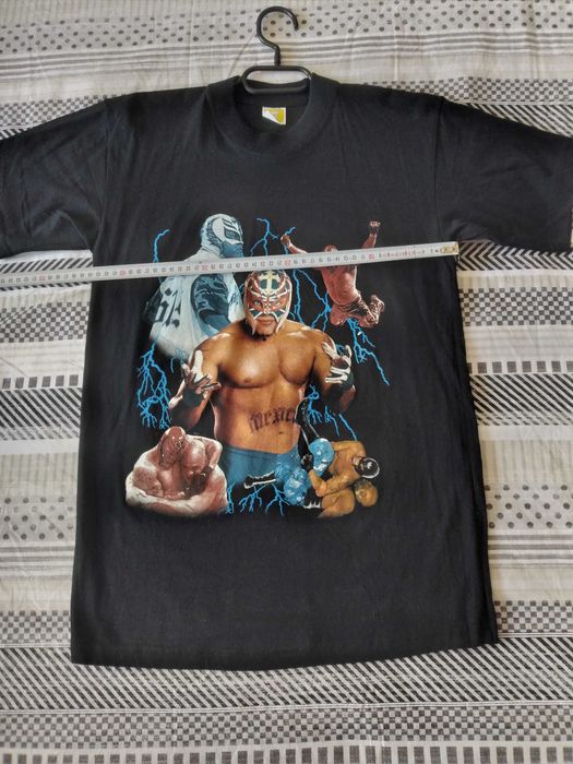 WWE Rey Mysterio Мъжка Черна Keч Тениска Размер S Къс Ръкав
