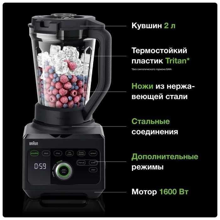 Блендер стационарный Braun JB9040BK
