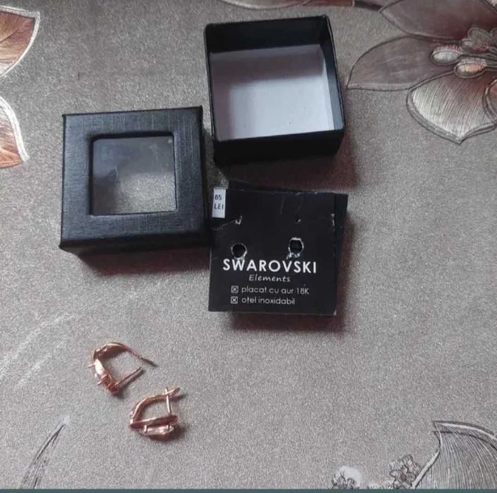 Cercei otel inoxidabil placat cu aur 18K