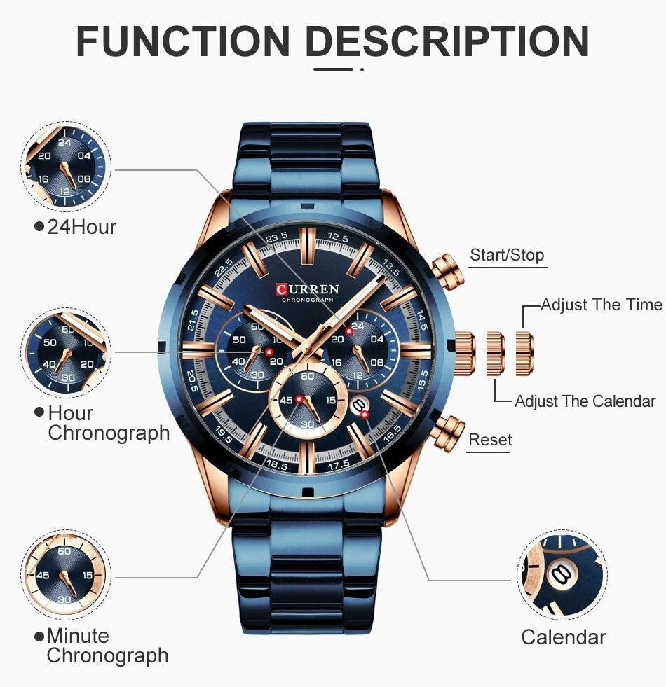 Мужские стильные часы Curren