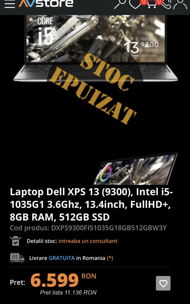 Ultrabook dell xps 9300, 8Gb, 512gb, i5