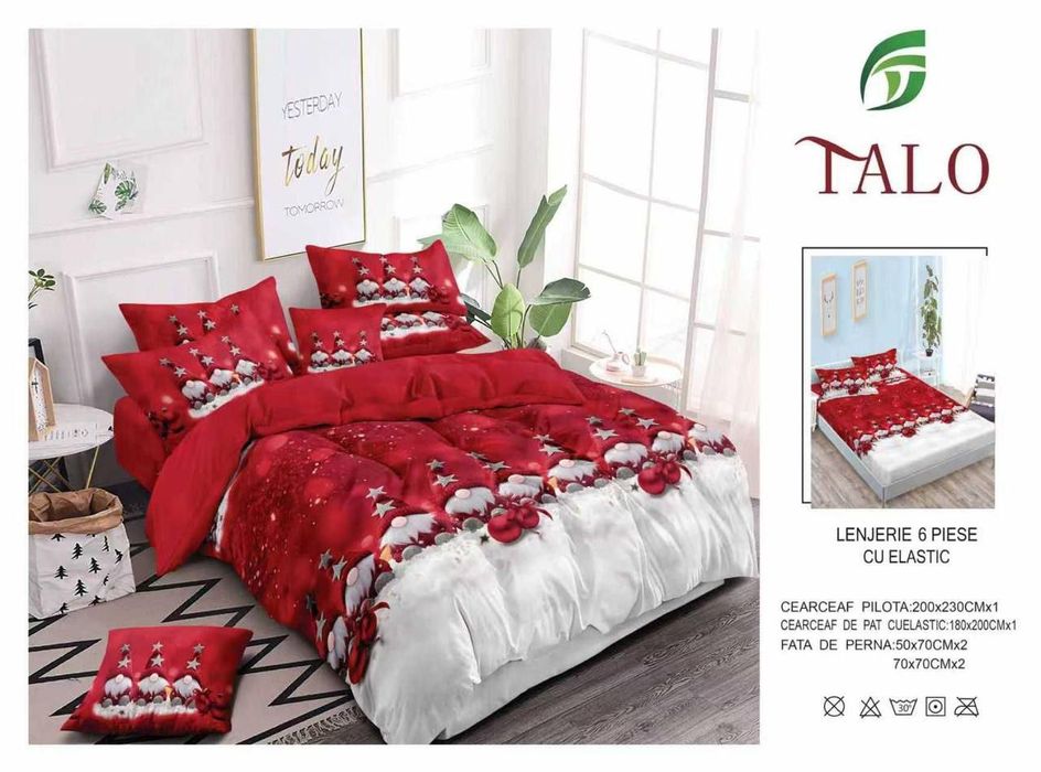 Lenjerie  de Crăciun plata la curier 
Lenjerii finet cu decor special
