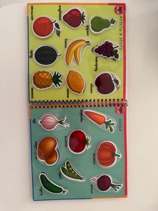 Развивающие пазлы, карточки и книга на липучках для детей