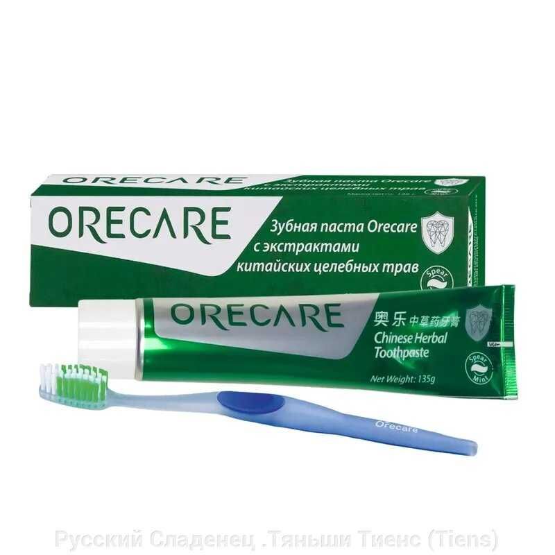 Зубная паста Orecare с экстрактами  целебных трав (с зубной щеткой)