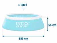 INTEX Бассейн оригинал надувной для дачи "Easy Set" 183 * 51 см