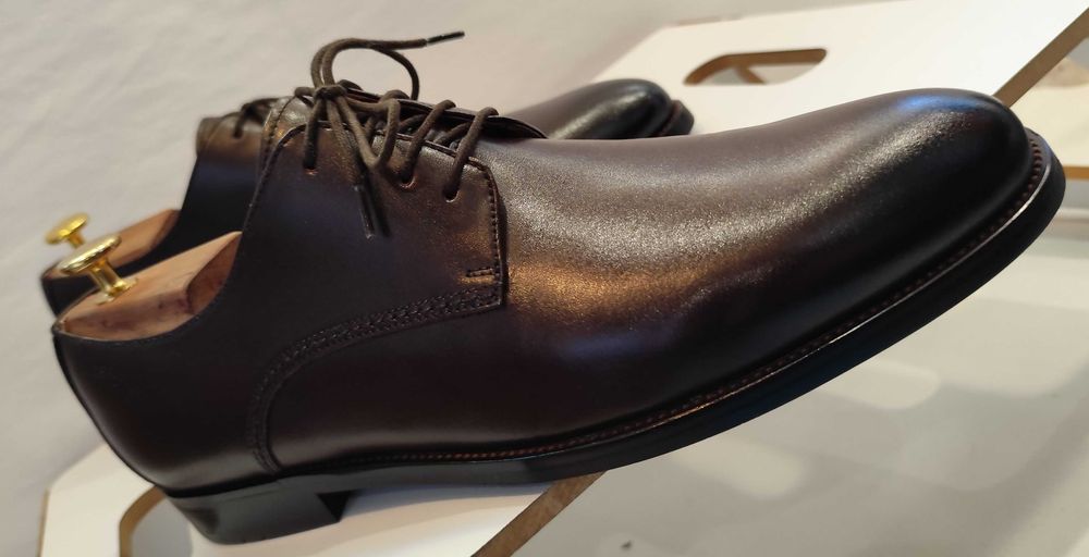 Pantofi derby 42 42.5 43 plain toe DIGEL piele naturala moale maro