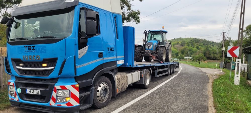 Transport Utilaje, trailer, transport, Macara