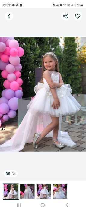Белое выходное платье на девочку