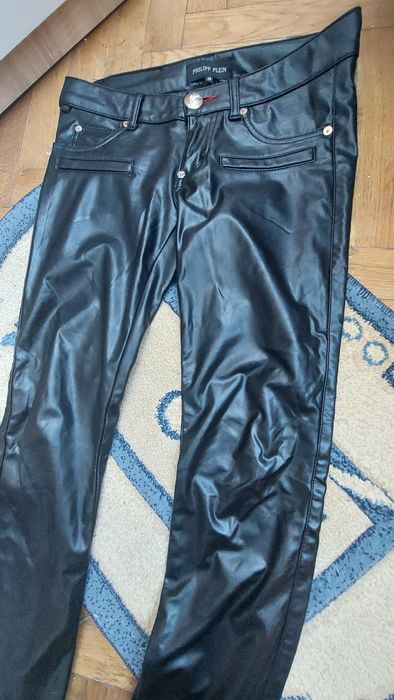 Pantaloni Philipp Plein piele artificială