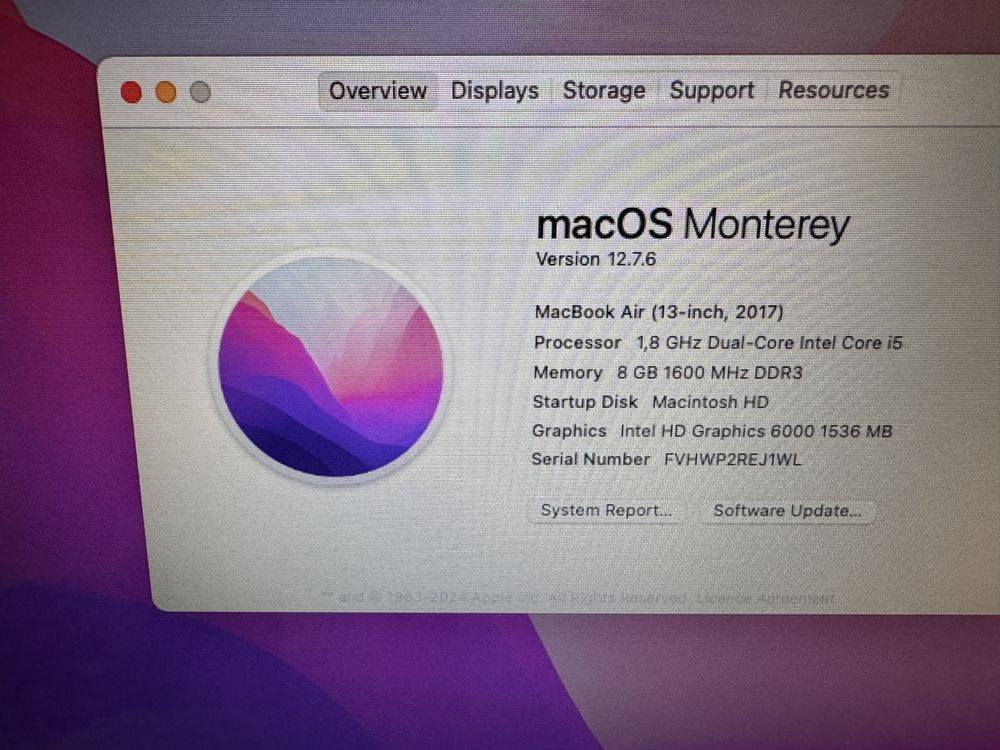 Macbook Air 13.3 2017 Windows 10 Pro + Mac OS