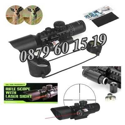 Оптика за пушка с лазерен прицел, оптически мерник 3-10x42Е, 10-22 мм