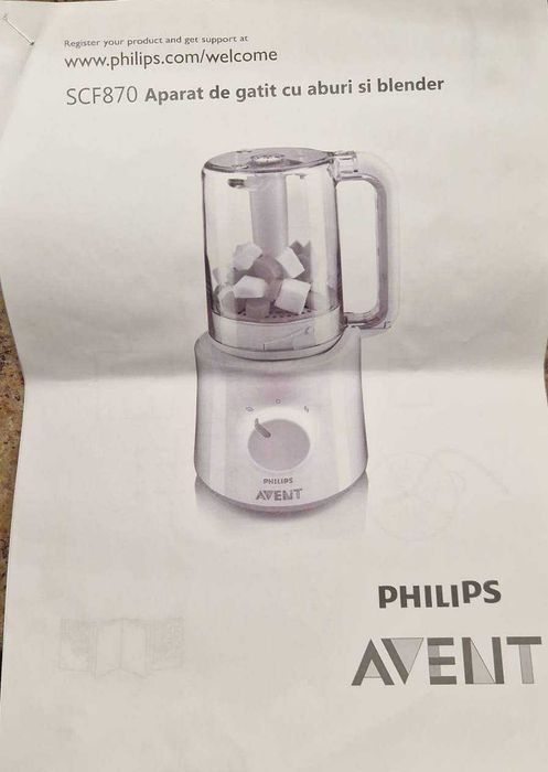 Aparat de gatit cu abur si blender 2 in 1 Philips Avent SCF870/22