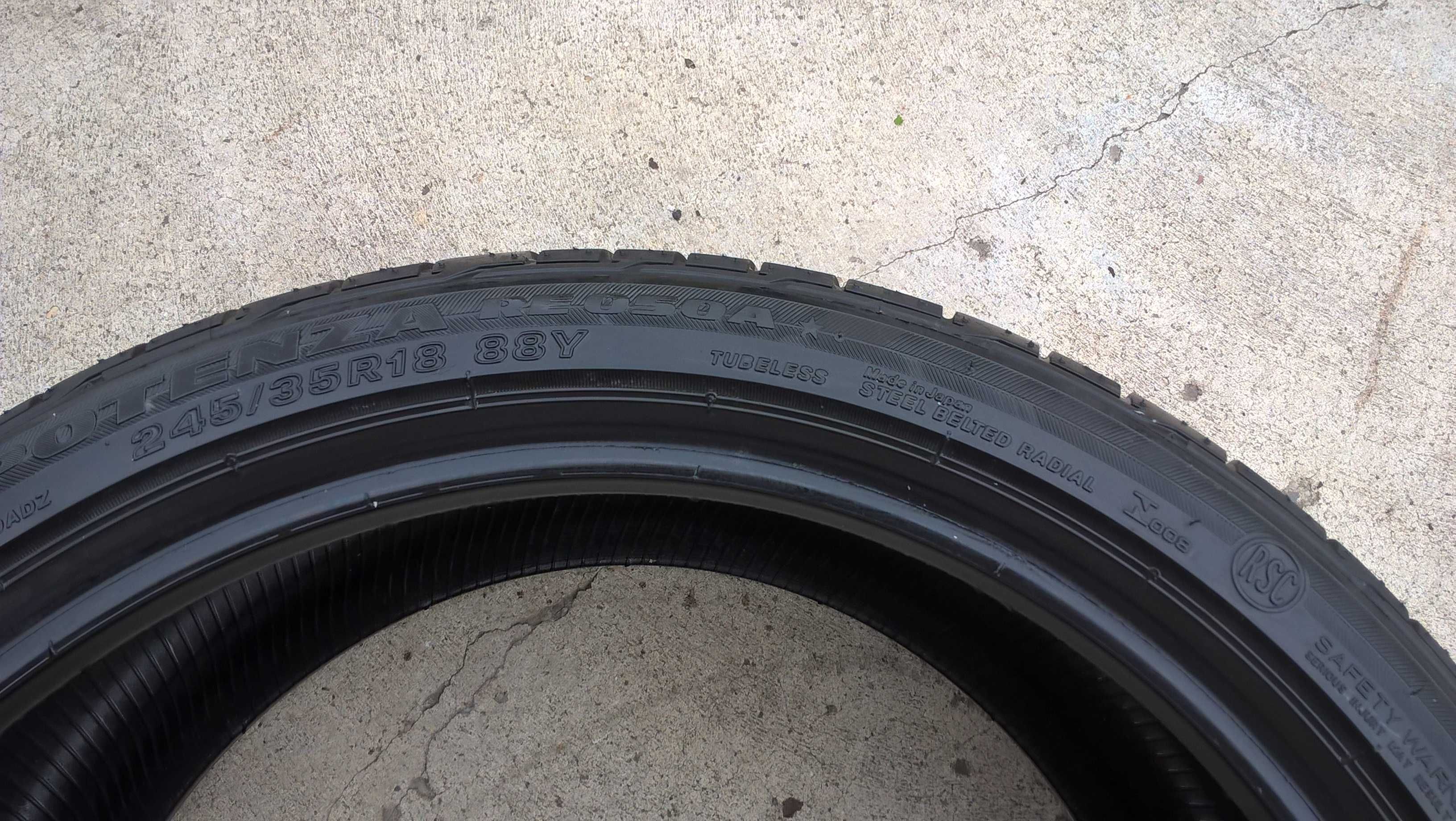 O anvelopa de vara 245 35 18 bridgestone potenza run flat 7,5 mm