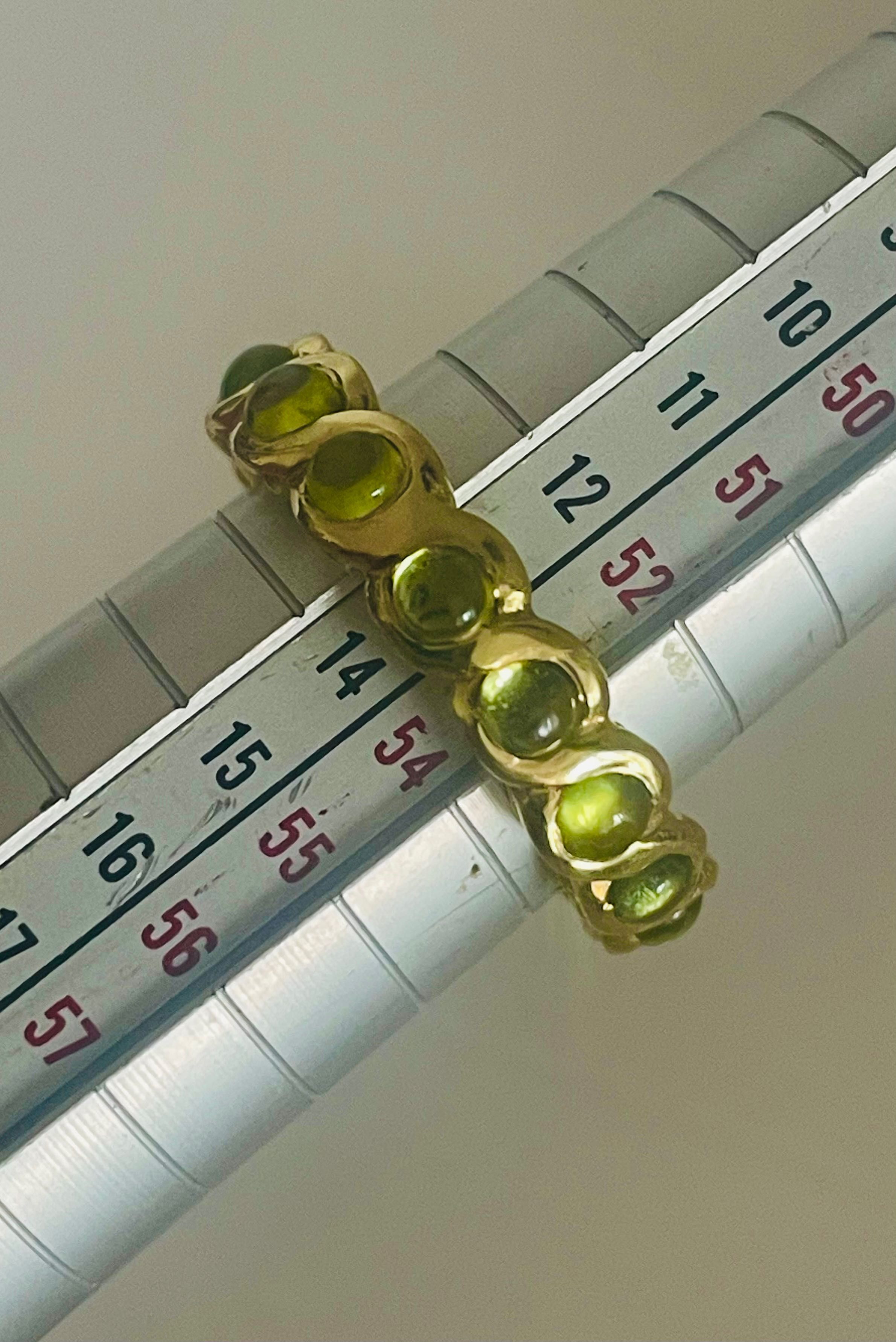 позлатен сребърен пръстен  925  оливин/перидот