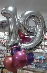 Balon folie cifra cu heliu / baloane cifre cu heliu / cifre argintii