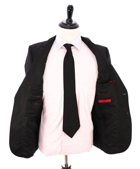 Sacou HUGO BOSS, din lână 100%, negru, mărimea 46