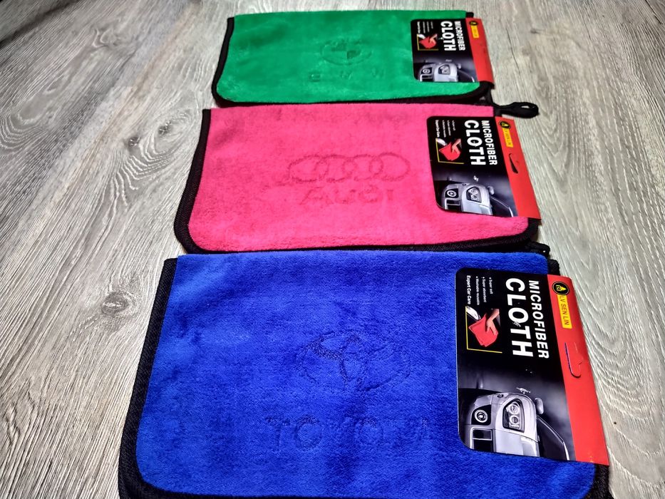 Laveta Microfibra  Audi, BMW, TOYOTA, Rosu, Verde, Albastru
